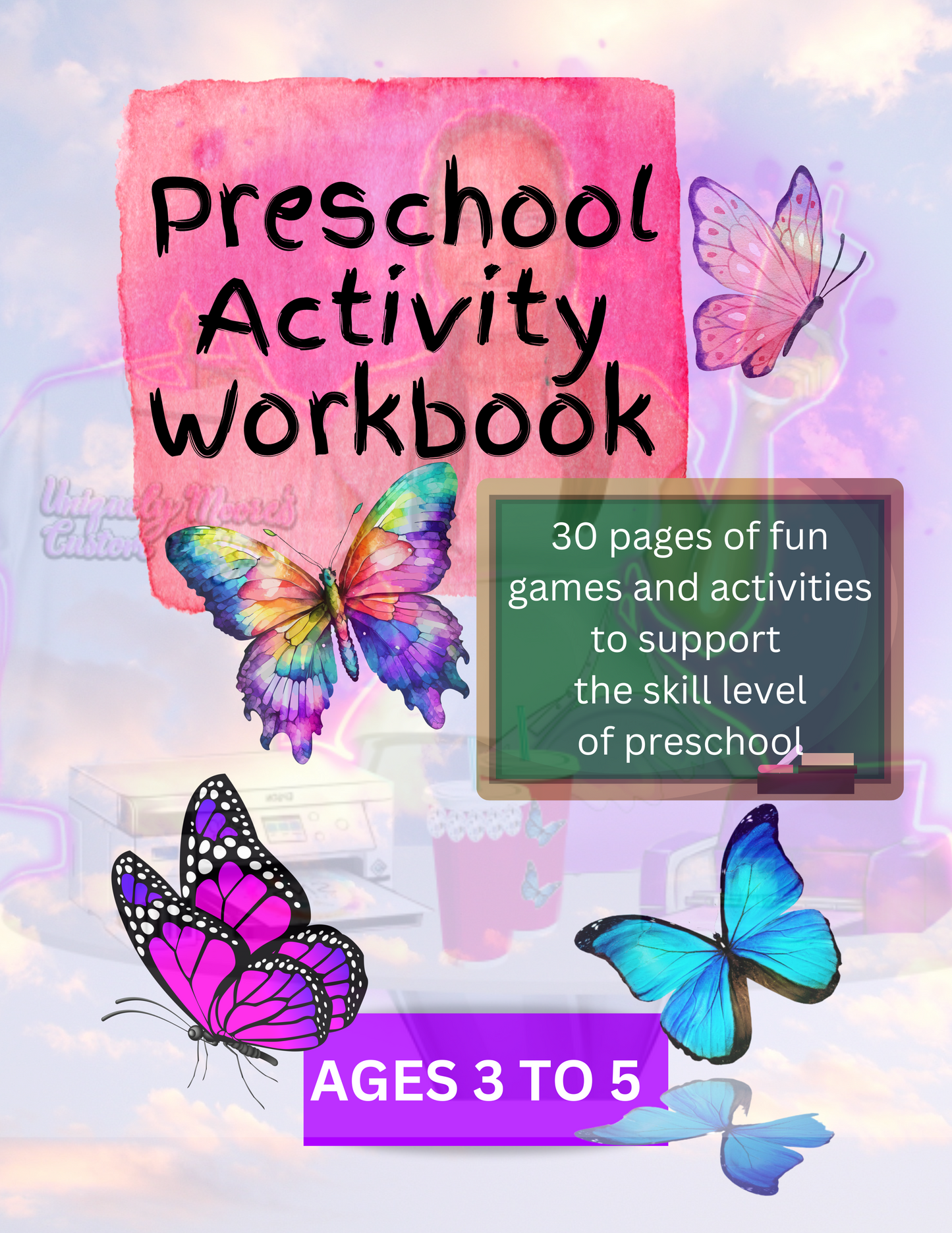 Editable Butterfly Preschool Activity Workbook
