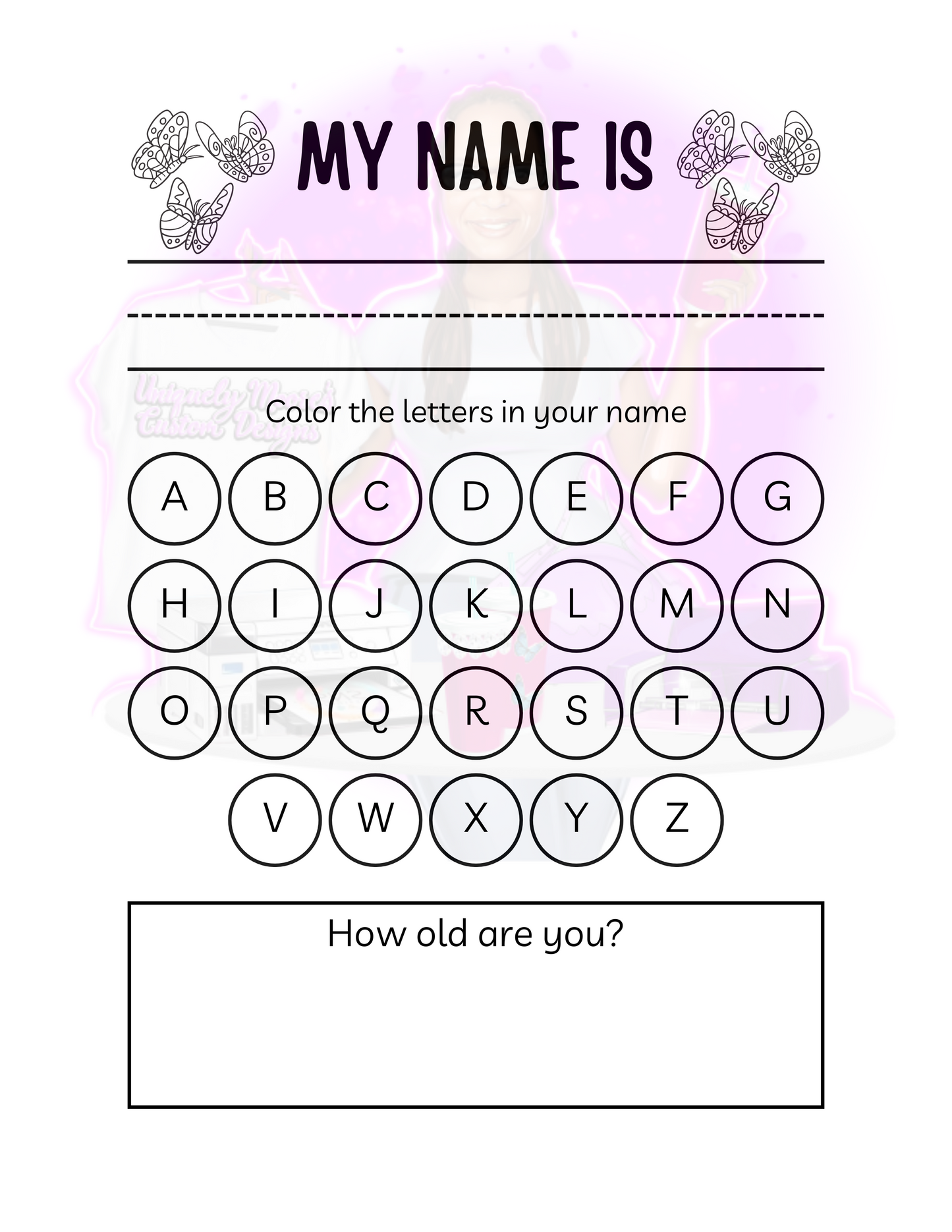 Editable Butterfly Preschool Activity Workbook