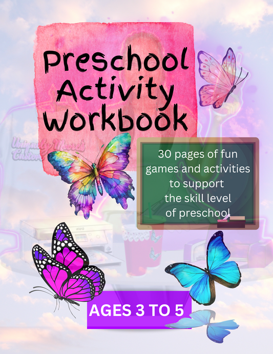 Editable Butterfly Preschool Activity Workbook