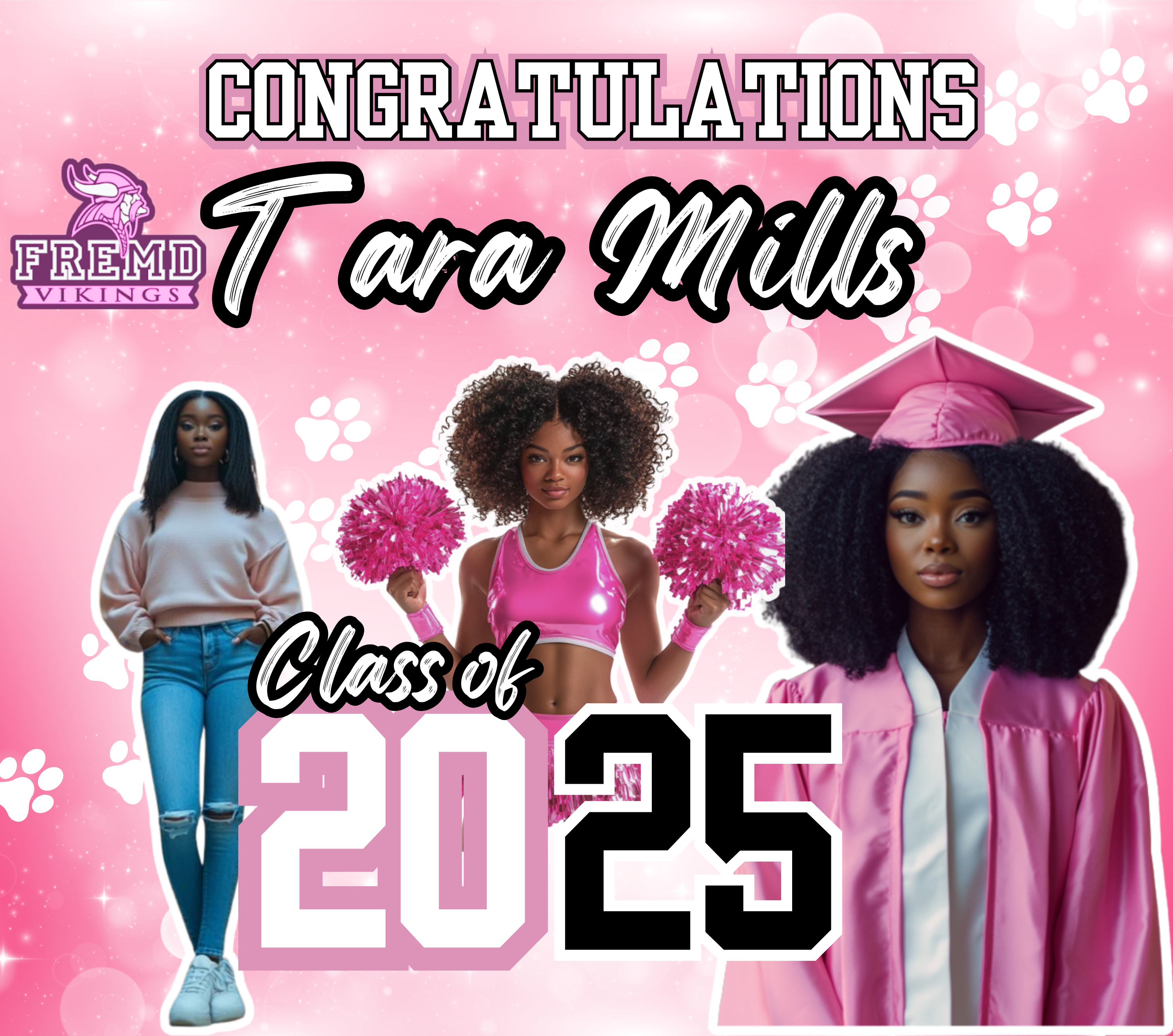 Pink Sign Grad Example Editable Pink Graduation Yard Sign Digital Design – Uniquely Moore’s ...