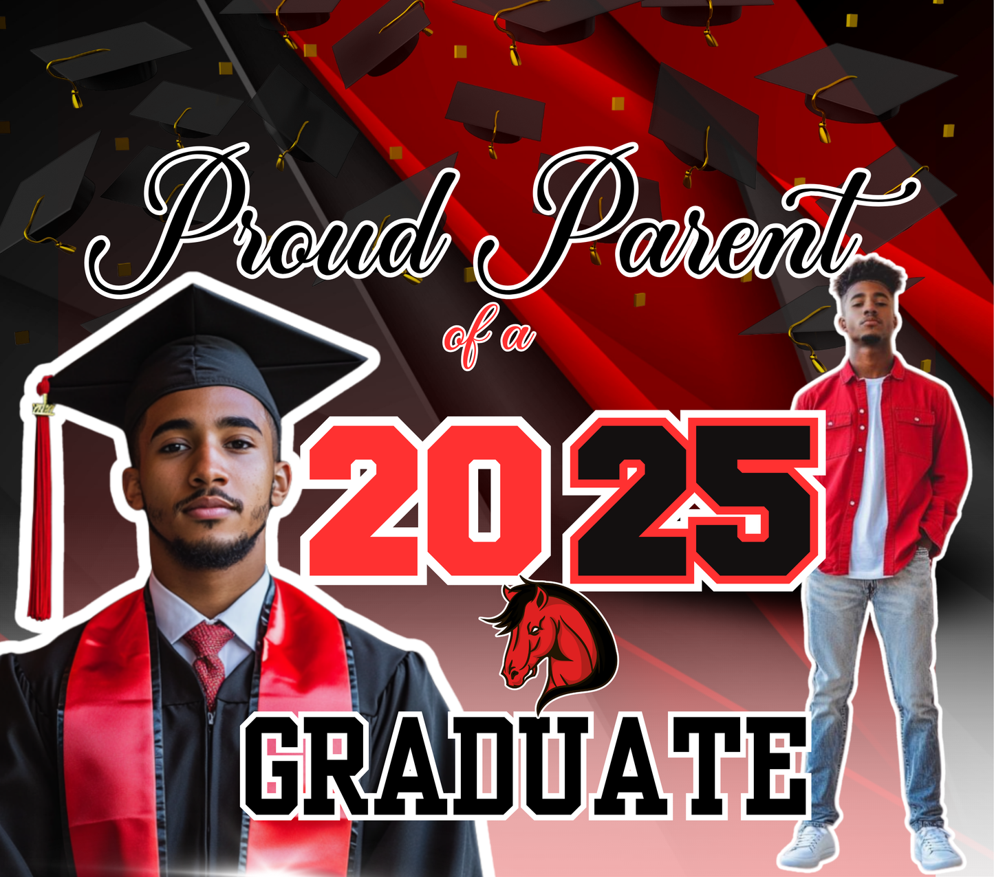 Editable Red Graduation Yard Sign Digital Design