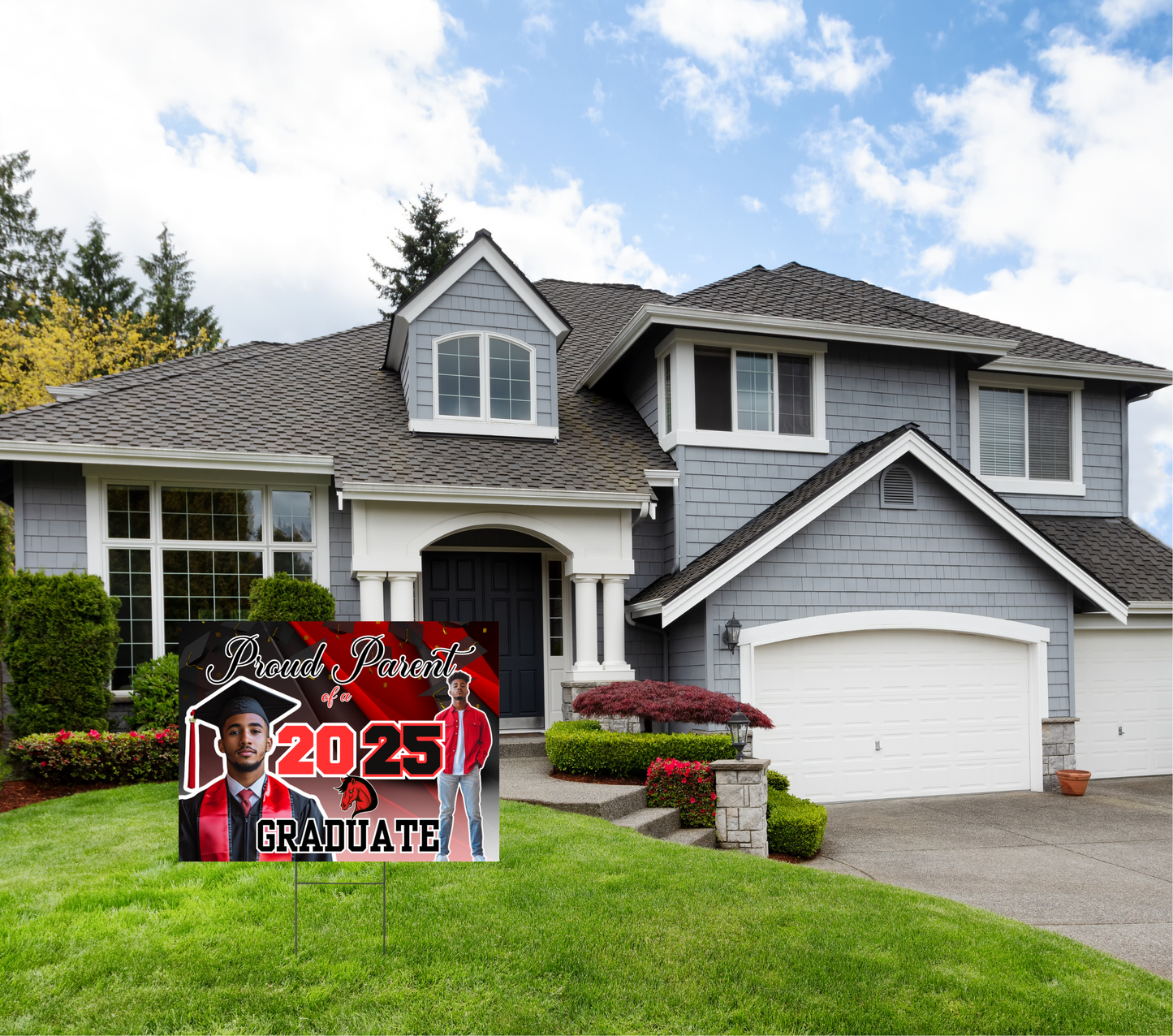 Editable Red Graduation Yard Sign Digital Design