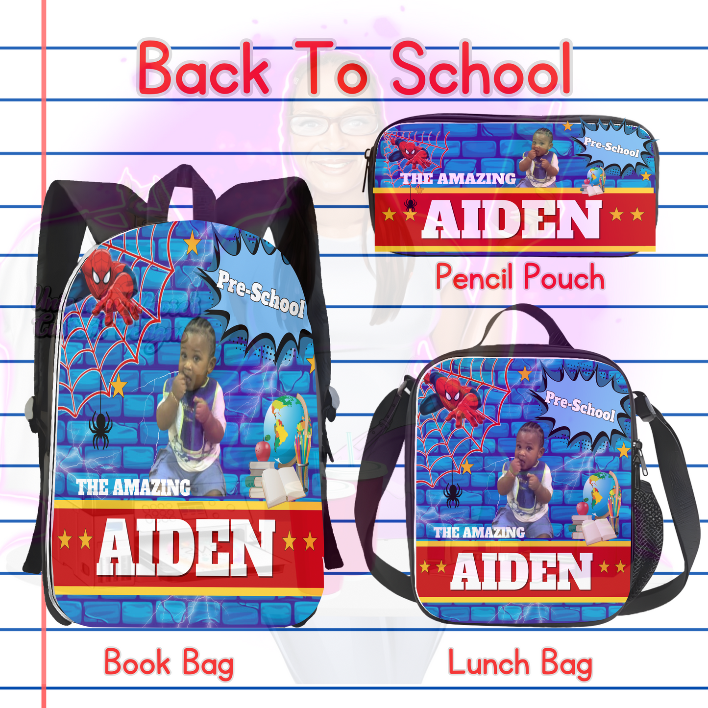 Editable Spiderman Back To School Digital Design Bundle