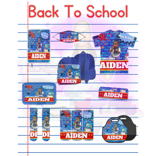 Editable Spiderman Back To School Digital Design Bundle